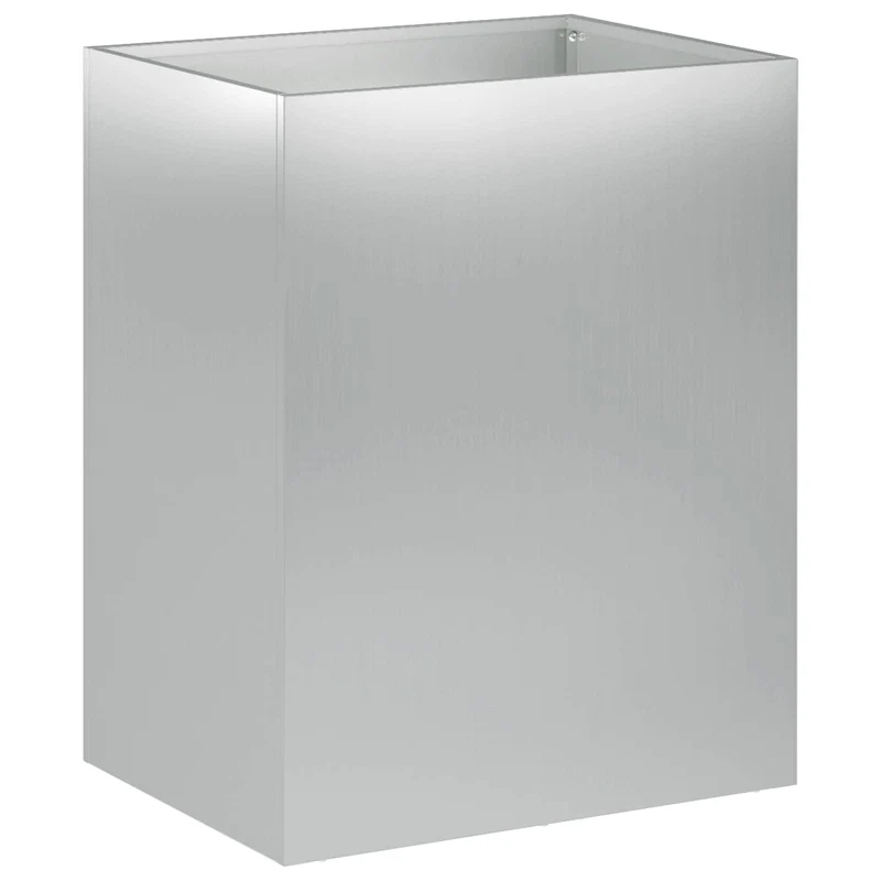 Macetero De Jardín Plateado 40 X 30 X 50 Cm Acero Galvanizado
