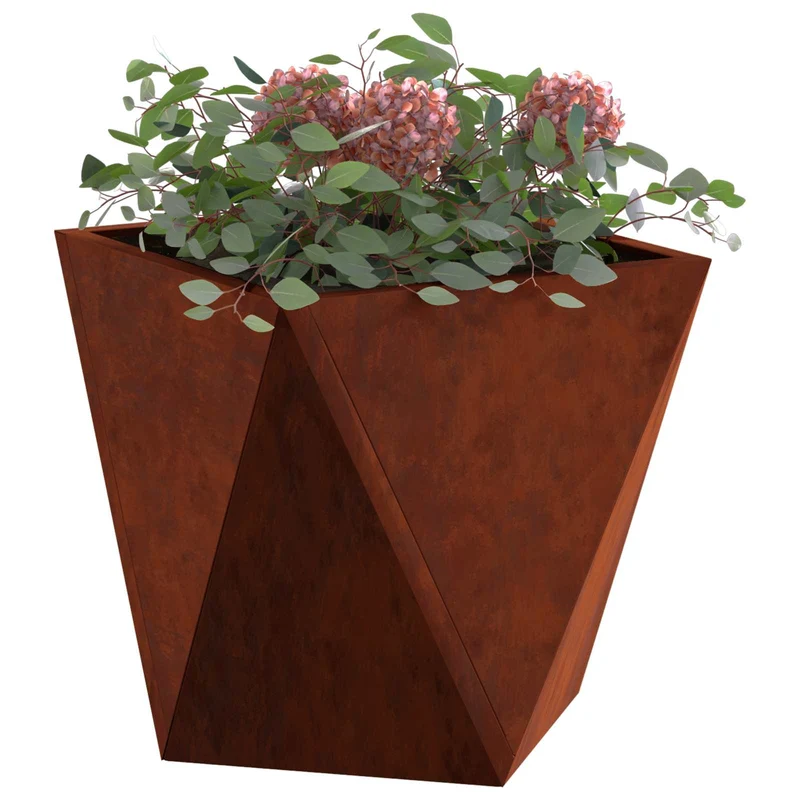 Jardinera 2 Uds. Oxidado 30 X 30 X 30 Cm Acero Autopatinable
