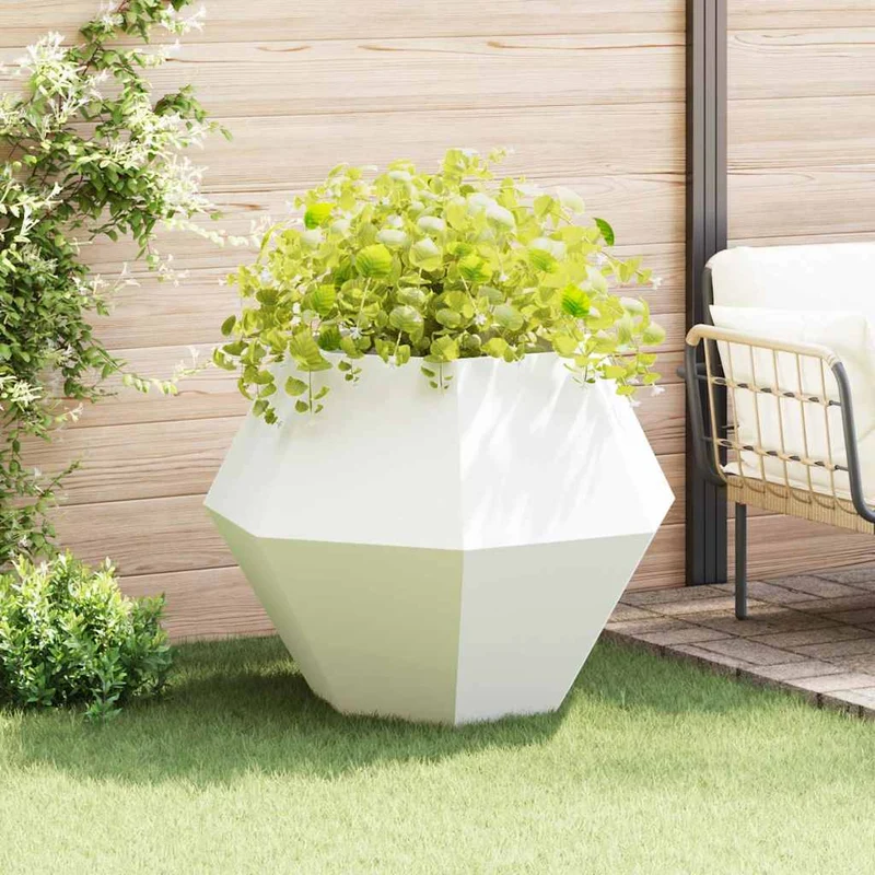 Jardinera Blanco 100 X 100 X 80 Cm Acero