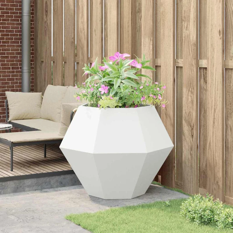 Jardinera Blanco 100 X 100 X 80 Cm Acero