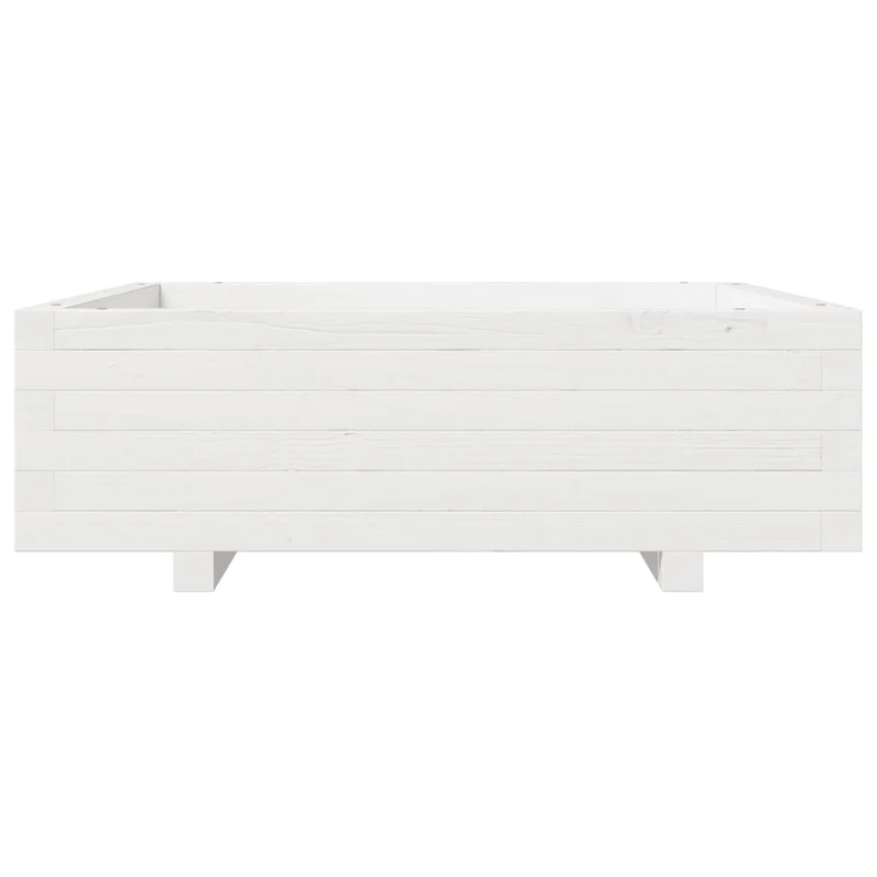 Jardinera De Madera Maciza De Pino Blanca 80x80x26,5 Cm
