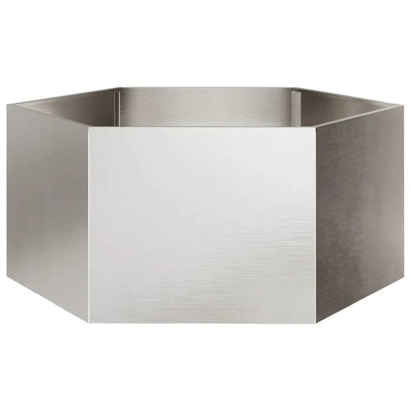 Jardinera Hexagonal De Acero Inoxidable 104x90x45 Cm