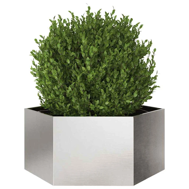 Jardinera Hexagonal De Acero Inoxidable 104x90x45 Cm