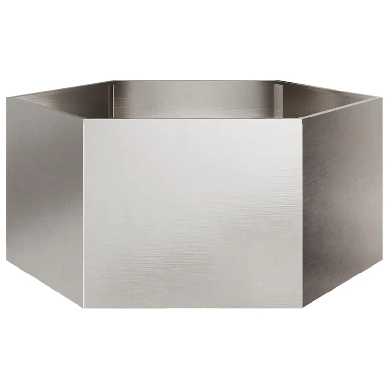 Jardinera Hexagonal De Acero Inoxidable 104x90x45 Cm