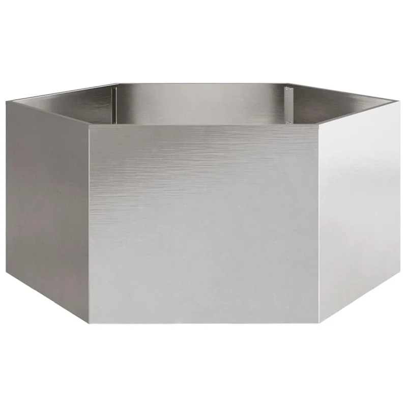 Jardinera Hexagonal De Acero Inoxidable 104x90x45 Cm