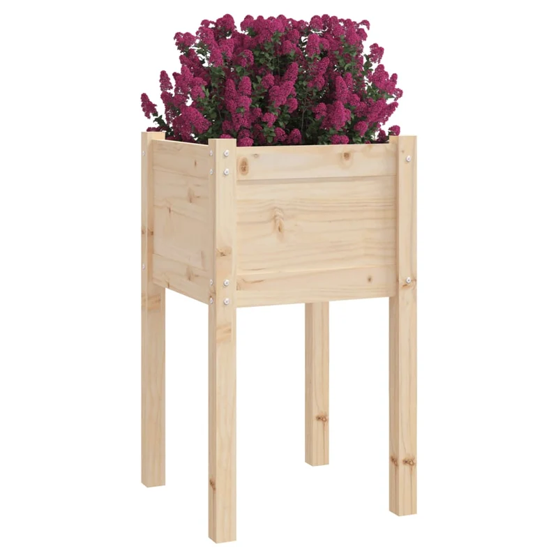 Jardinera De Madera Maciza De Pino 50x50x70 Cm
