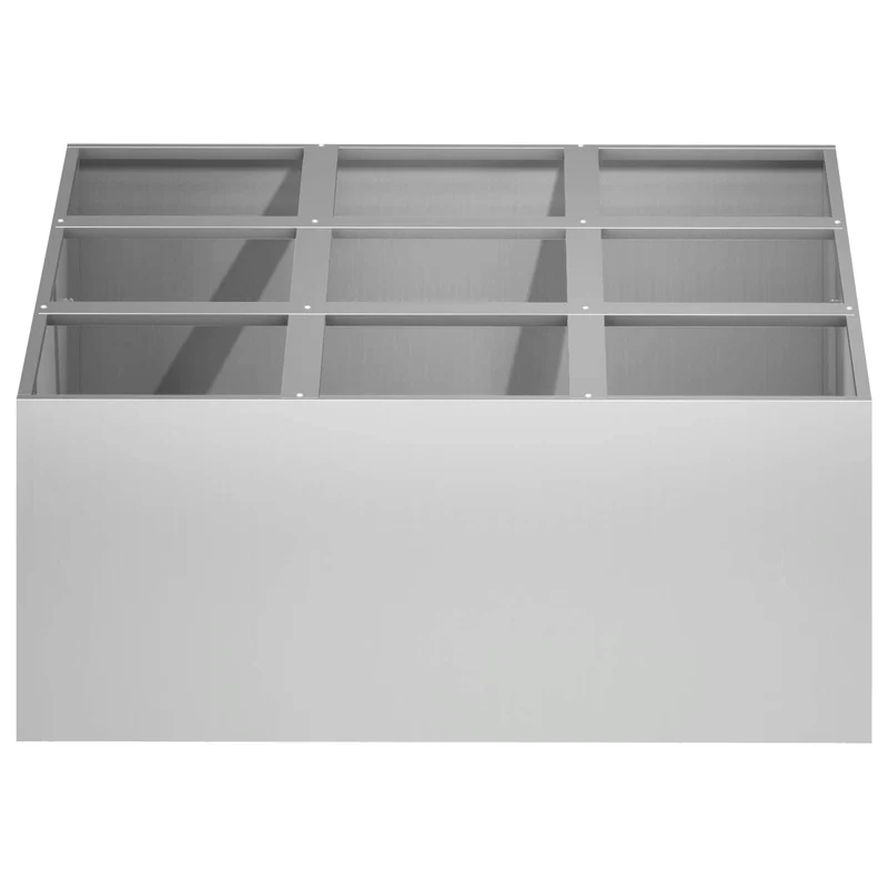 Macetero De Jardín Plateado 100 X 100 X 20 Cm Acero Galvanizado