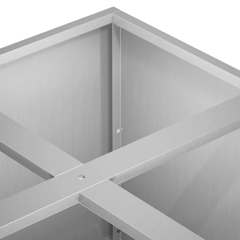 Macetero De Jardín Plateado 100 X 100 X 20 Cm Acero Galvanizado