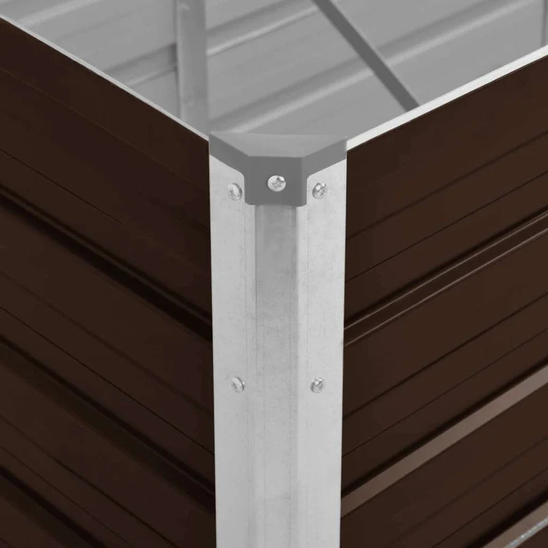 Arriate De Acero Galvanizado Marrón 160x40x77 Cm