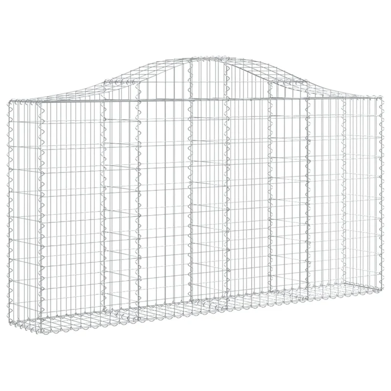 Cestas De Gaviones 2 Uds Forma De Arco Hierro 200x30x100/120 Cm