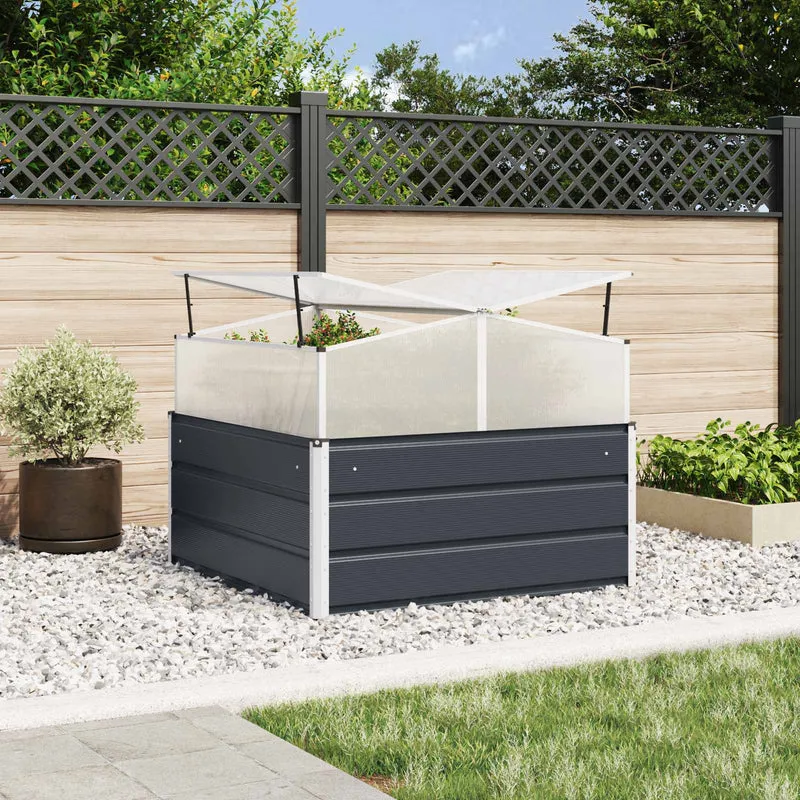 Jardinera Gris Antracita 100 X 100 X 77 Cm Acero Galvanizado
