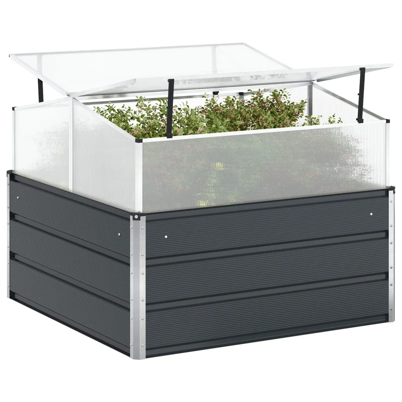 Jardinera Gris Antracita 100 X 100 X 77 Cm Acero Galvanizado
