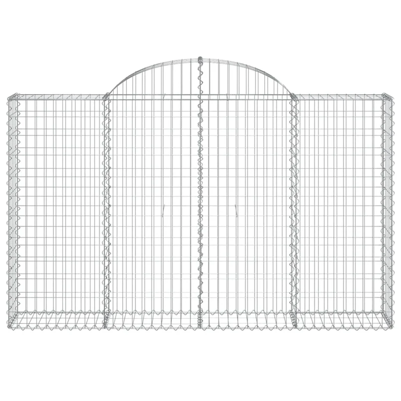 Cestas De Gaviones 5 Uds Forma De Arco Hierro 200x30x120/140 Cm