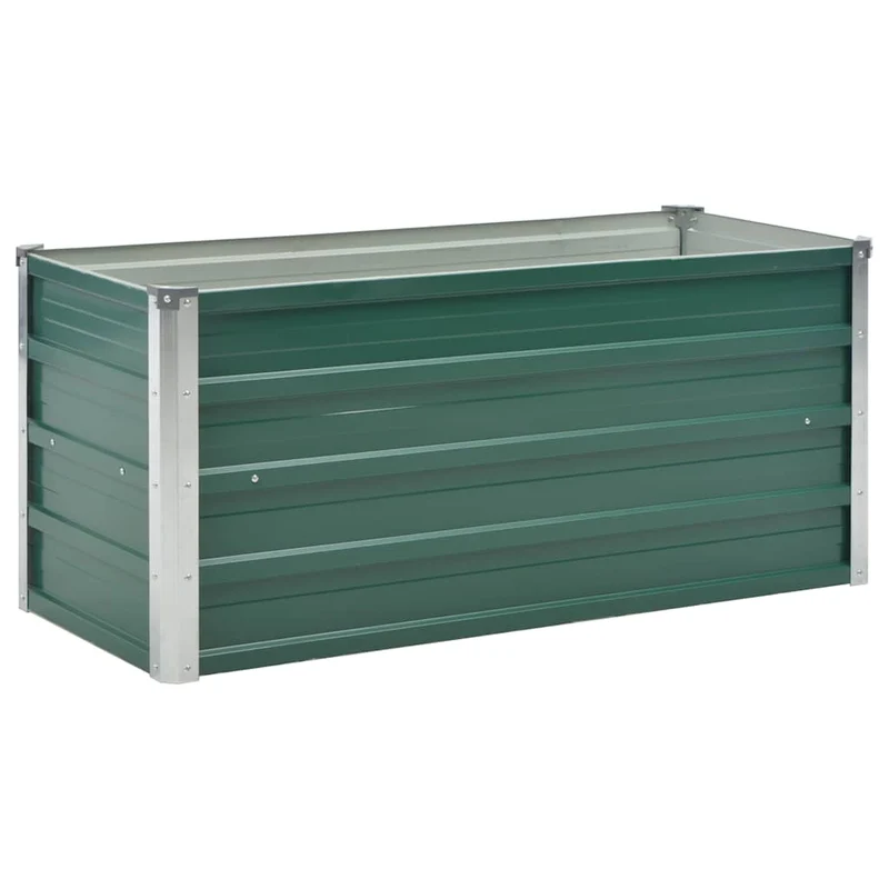 Arriate De Jardín De Acero Galvanizado Verde 100x40x45 Cm