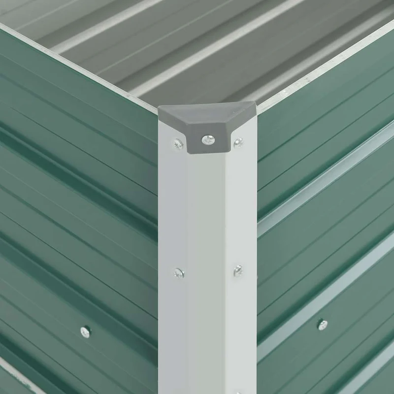 Arriate De Jardín De Acero Galvanizado Verde 100x40x45 Cm