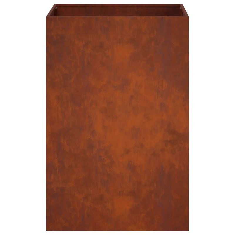 Macetero De Jardín 2 Uds. Oxidado 40 X 40 X 75 Cm Acero Oxidado