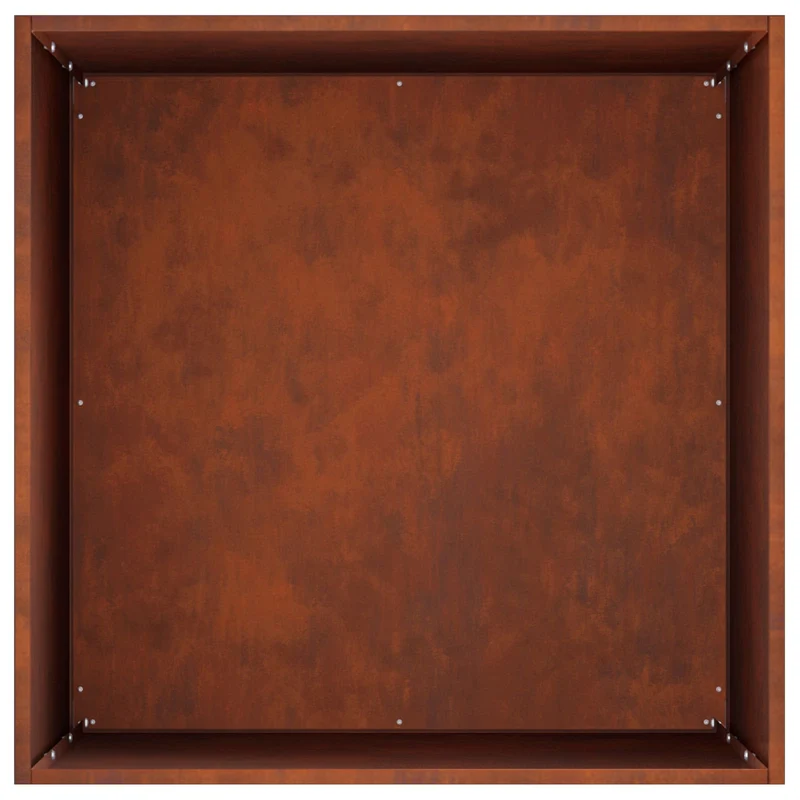 Macetero De Jardín 2 Uds. Oxidado 40 X 40 X 75 Cm Acero Oxidado
