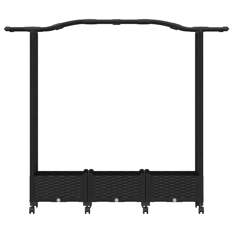 Cama Elevada Con Trellis Y Techo Negro 169 X 40 X 129 Cm Pp