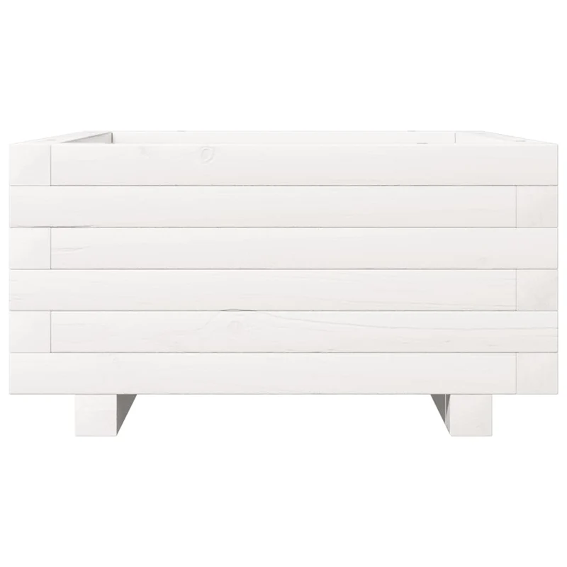 Jardinera De Madera Maciza De Pino Blanco 50x50x26,5 Cm