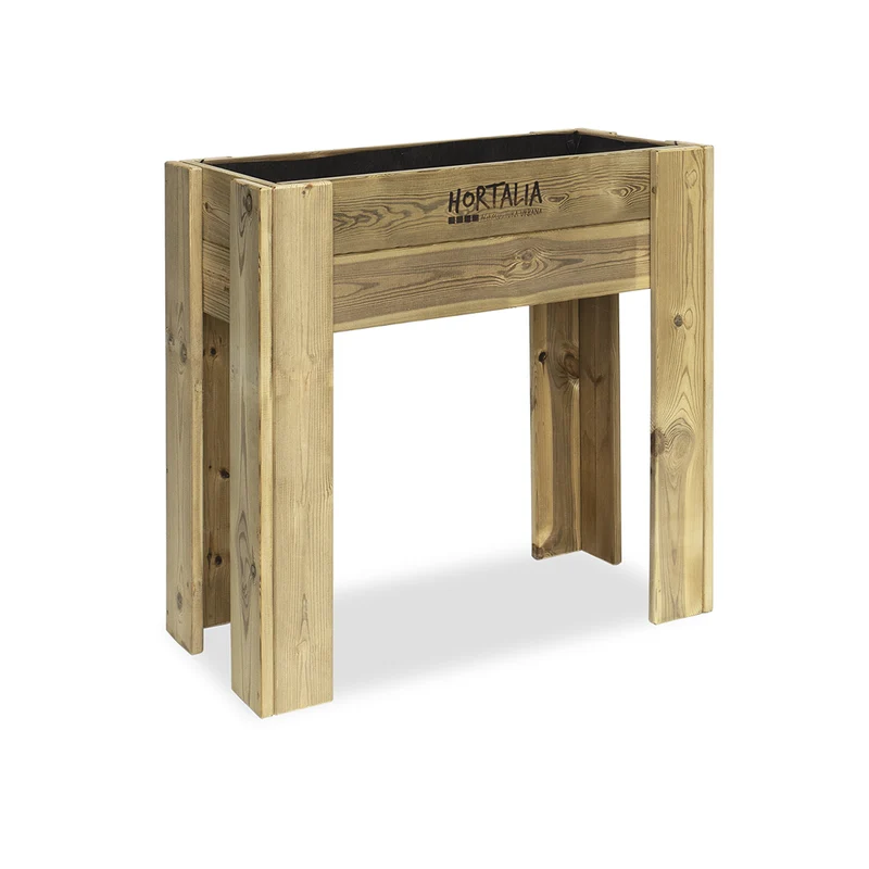 Mesa De Cultivo Elevada De Madera Tratada 80x40x80 Cm Gardenbrico S80 Hortalia