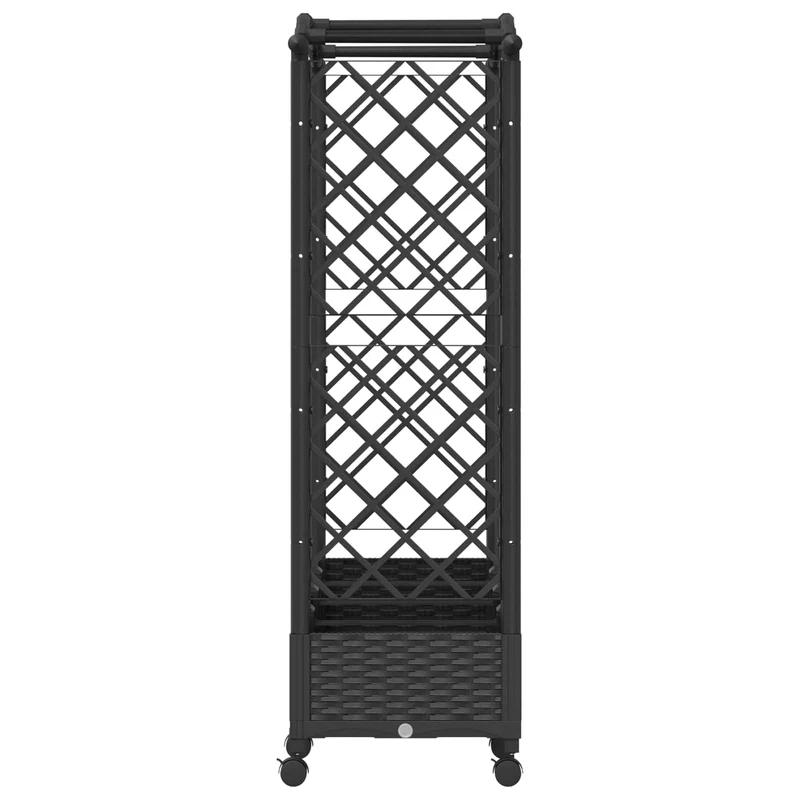 Cama Elevada Con Trellis Y Techo Negro 207 X 40 X 129 Cm Pp