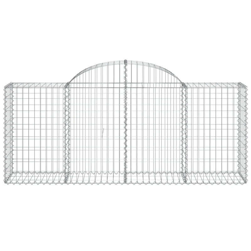 Cestas De Gaviones 14 Uds Forma De Arco Hierro 200x50x80/100 Cm