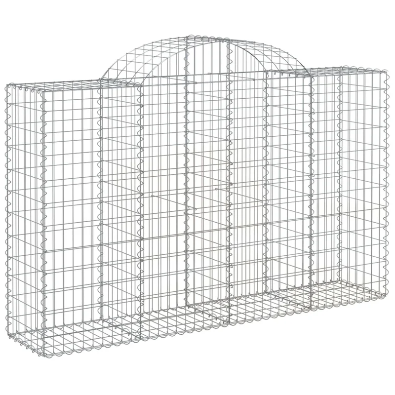 Cestas Gaviones 12 Uds Forma De Arco Hierro 200x50x120/140 Cm
