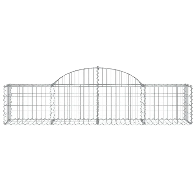 Cestas De Gaviones 13 Uds Forma De Arco Hierro 200x50x40/60 Cm