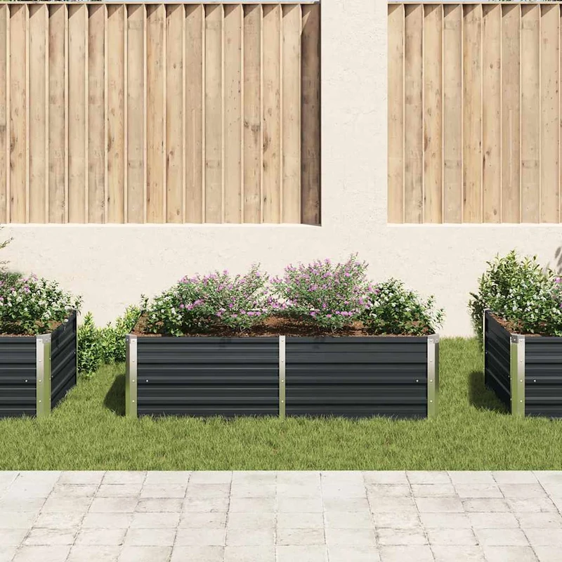 Jardinera Elevada Acero Galvanizado Gris Antracita 160x80x45 Cm