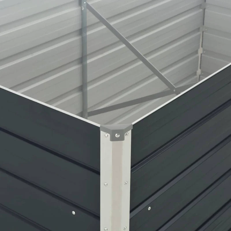 Jardinera Elevada Acero Galvanizado Gris Antracita 160x80x45 Cm