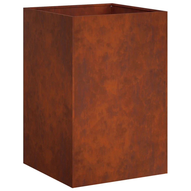 Macetero De Jardín Oxidado 50 X 50 X 75 Cm Acero Oxidado