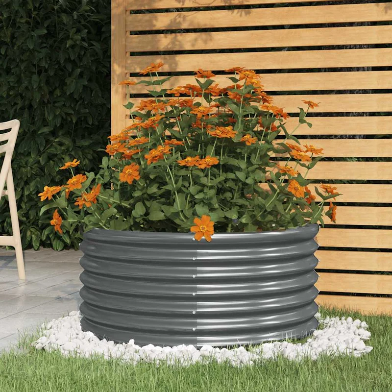 Jardinera Acero Galvanizado Antracita 80x80x36 Cm