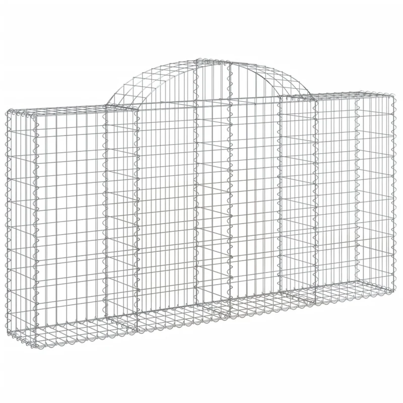 Cestas De Gaviones 7 Uds Forma De Arco Hierro 200x30x100/120 Cm