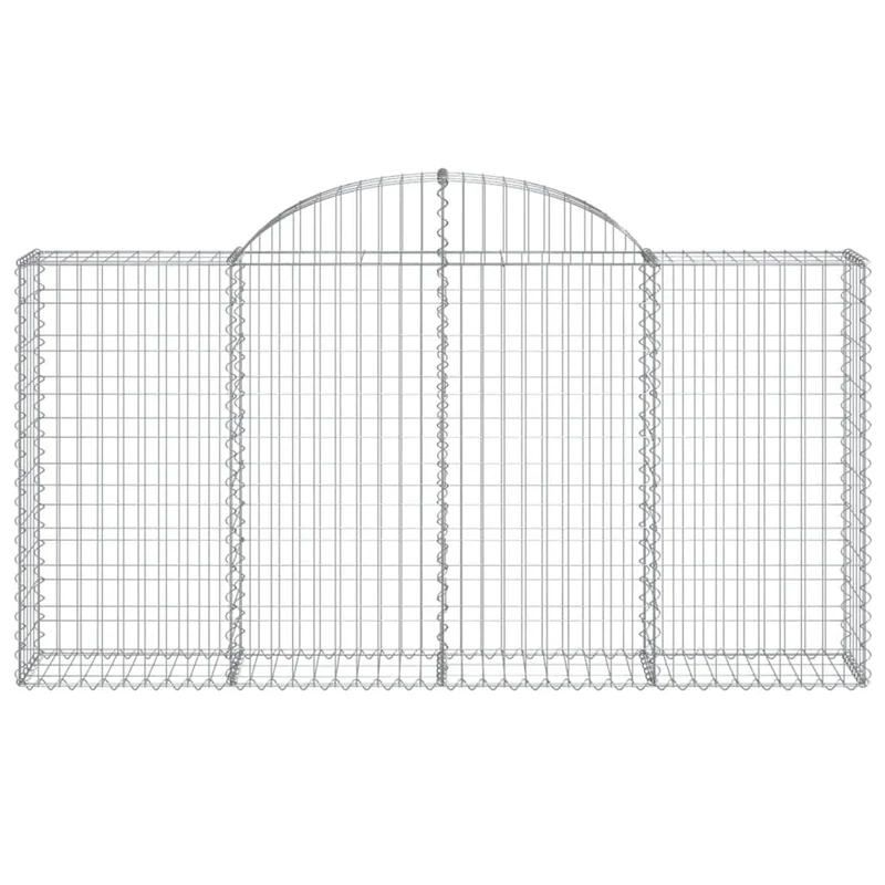 Cestas De Gaviones 7 Uds Forma De Arco Hierro 200x30x100/120 Cm