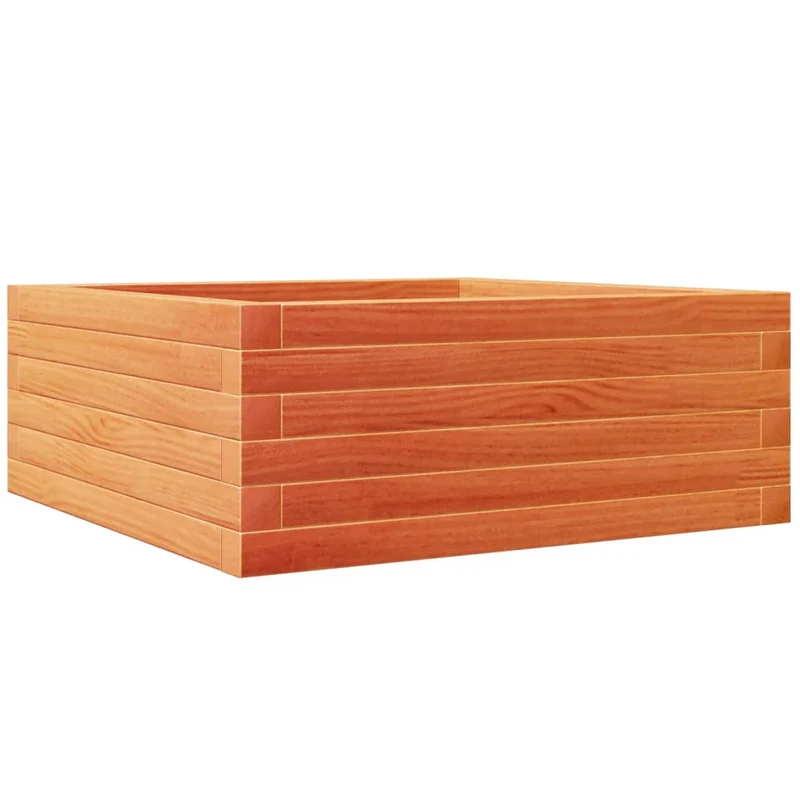 Jardinera De Madera Maciza Pino Marrón Cera 60x60x23 Cm