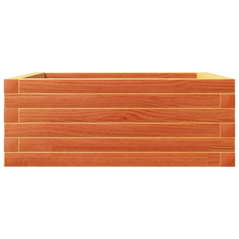 Jardinera De Madera Maciza Pino Marrón Cera 60x60x23 Cm