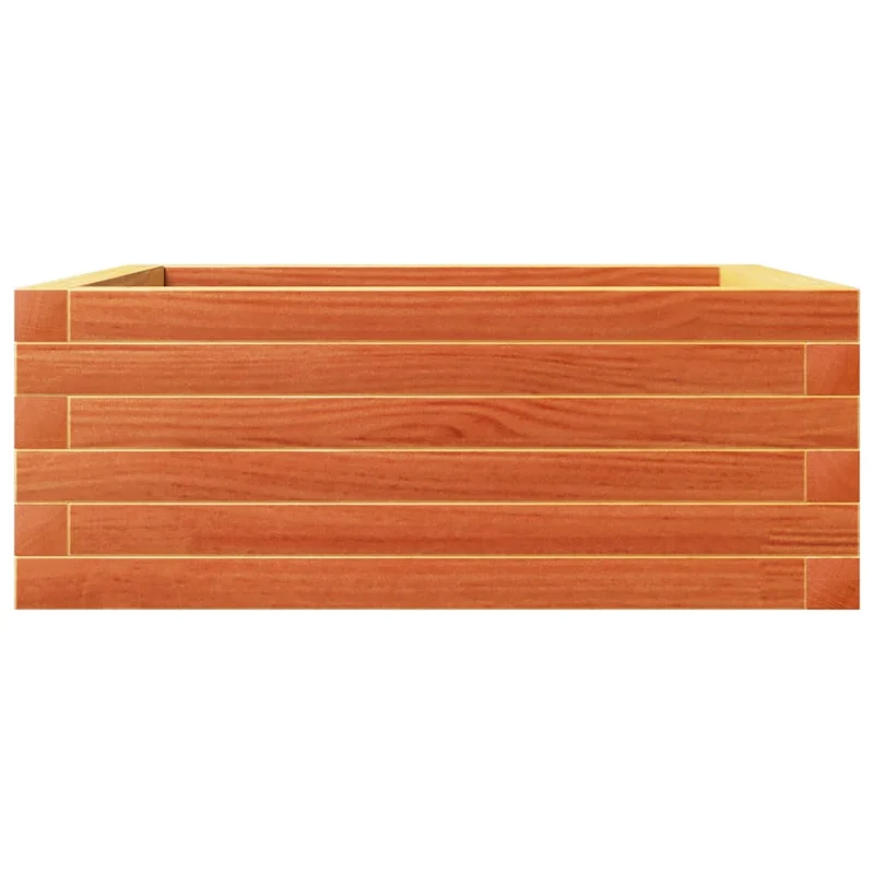 Jardinera De Madera Maciza Pino Marrón Cera 60x60x23 Cm