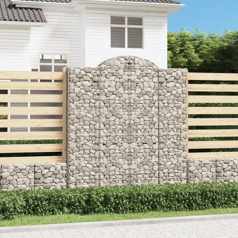 Cestas De Gaviones 11 Uds Forma De Arco Hierro 200x50x220/240cm