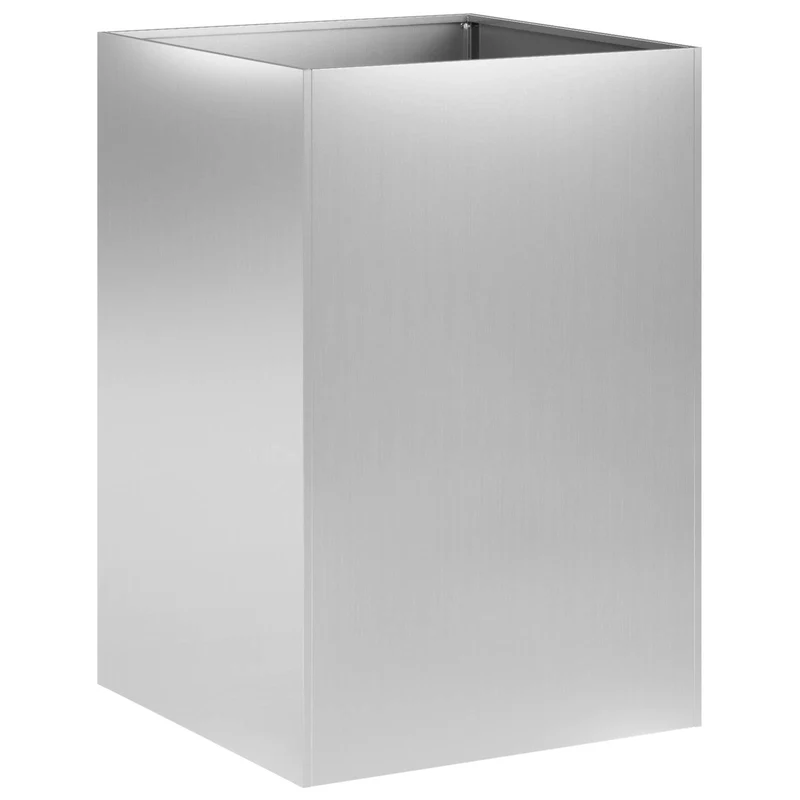 Macetero De Jardín Plateado 50 X 50 X 75 Cm Acero Galvanizado