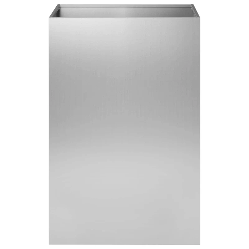 Macetero De Jardín Plateado 50 X 50 X 75 Cm Acero Galvanizado