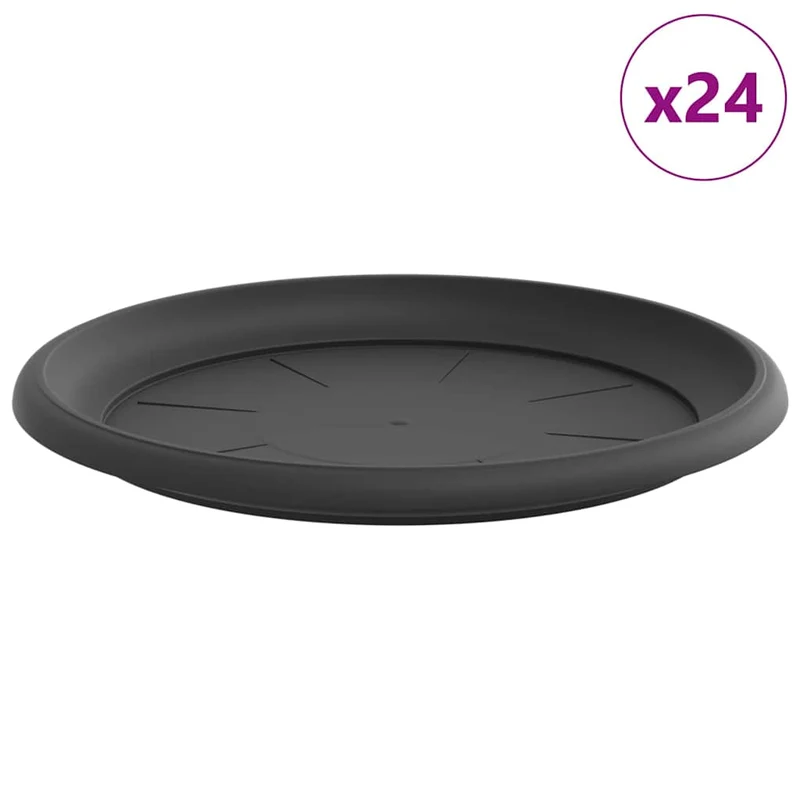 Bandeja Redonda Para Flores 24 Uds. Negro Ø 27 X 2,5 Cm