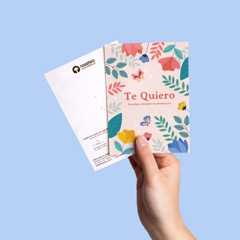 Postal Plantable Te Quiero con Semillas de Flor de Aliso – Regalo Romántico Original - Resetea