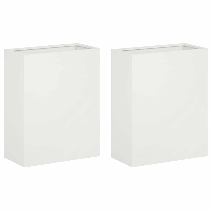 Macetero De Jardín 2 Uds. Blanco 40 X 20 X 40 Cm