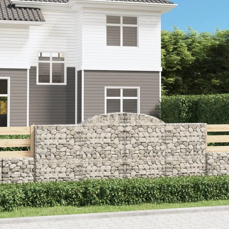 Cestas De Gaviones 6 Uds Forma De Arco Hierro 300x30x120/140 Cm