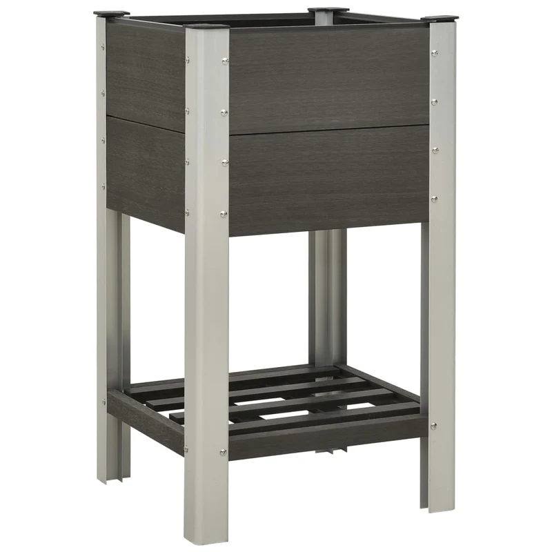 Mesa De Cultivo Para Jardín Con Estante Wpc Gris 50x50x90 Cm