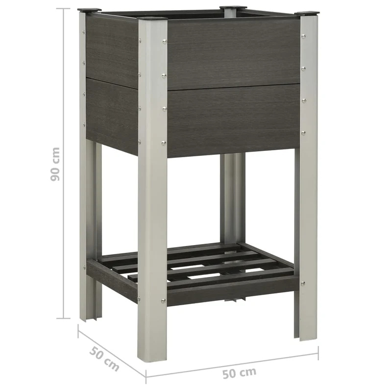 Mesa De Cultivo Para Jardín Con Estante Wpc Gris 50x50x90 Cm