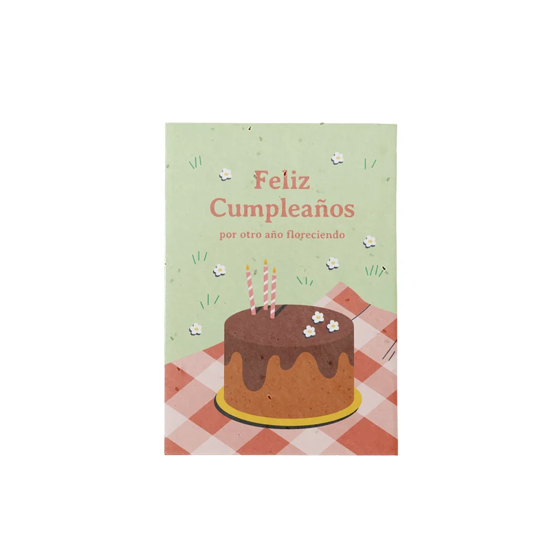 Postal Plantable Feliz Cumpleaños con Semillas de Manzanilla – Felicitación Original - Resetea