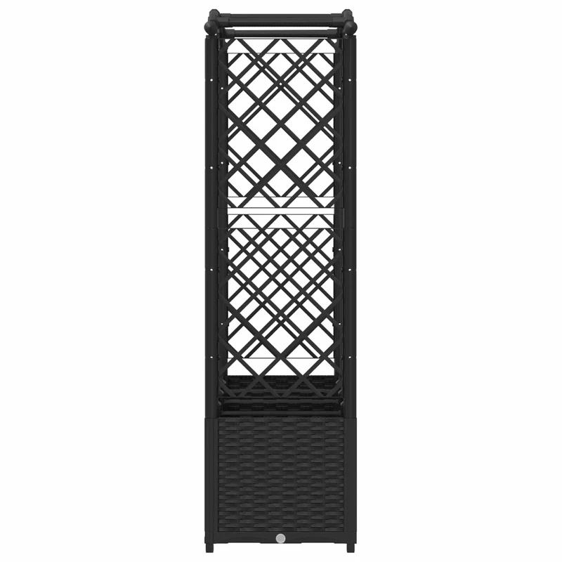 Cama Elevada Con Trellis Y Techo Negro 204 X 40 X 138 Cm Pp