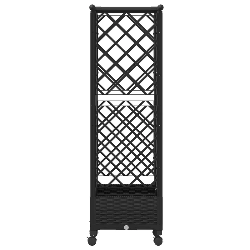 Cama Elevada Con Trellis Y Techo Negro 124 X 40 X 127 Cm Pp
