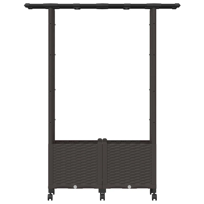 Cama Elevada Con Trellis Y Techo Marrón 124,5 X 40 X 142 Cm Pp